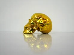 Skull Yellow Chrome Porcelain By NooN SIGNED -Artistes Promos Magasin 3098