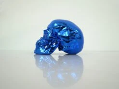 Skull Blue Chrome Porcelain By NooN SIGNED -Artistes Promos Magasin 3101