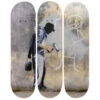 Skateboard Triptych – Grey Ghostinspired By BANKSY