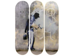 Skateboard Triptych – Grey Ghostinspired By BANKSY