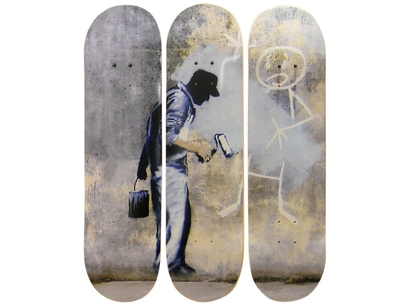 Skateboard Triptych – Grey Ghostinspired By BANKSY 1 Skateboard Triptych – Grey Ghostinspired By BANKSY