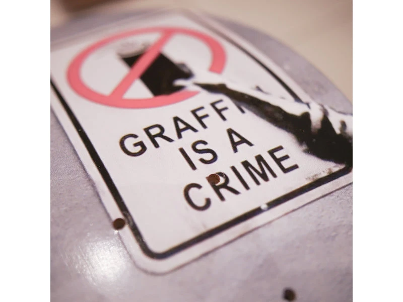 Skateboard Diptych – Graffiti Is A Crime Inspired By BANKSY 2 Skateboard Diptych – Graffiti Is A Crime Inspired By BANKSY – Image 2