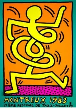 Print MONTREUX JAZZ FESTIVAL 1983 YELLOW Par Keith Haring