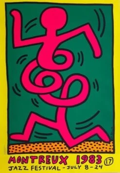 Print MONTREUX JAZZ FESTIVAL 1983 GREEN Par Keith Haring