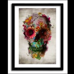 Affiche Floral SKULL By ALI GULEC