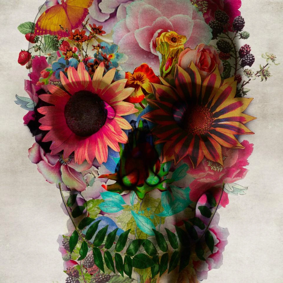 Affiche Floral SKULL By ALI GULEC 2 Affiche Floral SKULL By ALI GULEC – Image 2