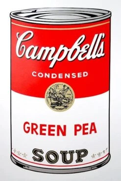 Campbell's Soup Can - Green Pea Print By Andy Warhol