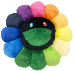 Flower Plush 30CM Rainbow Black By TAKASHI MURAKAMI