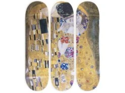 Gustav Klimt Skateboard Triptych – The Kiss (1907-1908)