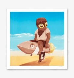 Print Boy On Rocket By Hebru Brantley