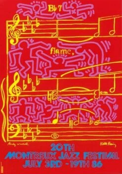 Print MONTREUX JAZZ FESTIVAL 1986 Par Keith Haring Et Warhol