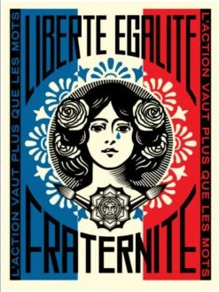 Print Marianne: L'action Vaut Plus Que Les Mots By SHEPARD FAIREY Alias OBEY