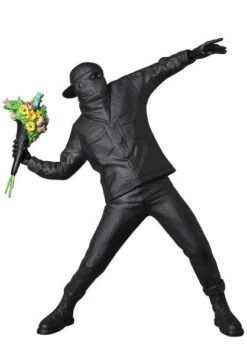Sculpture Flower Bomber Gesso Black By BANKSY