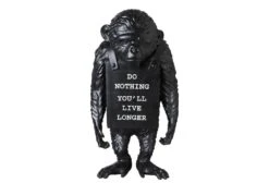 Sculpture Monkey Sign Black Reverse By BANKSY