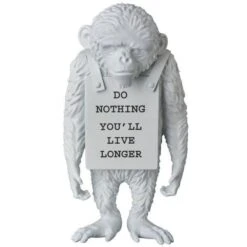 Sculpture Monkey Sign White By BANKSY