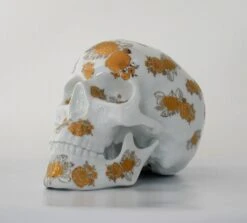 Skull Gold Flowers By NooN