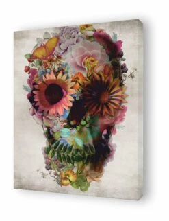 Tableau Floral Skull 2 Par Ali Gulec