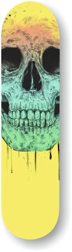 Pop Art Skull Skate By Balasz Solti
